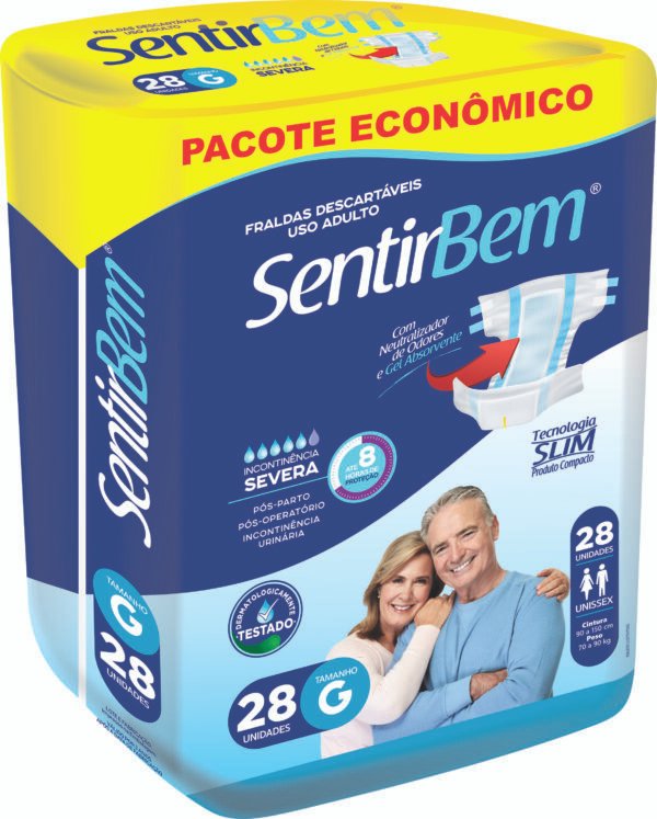 FRALDA SentirBem - ADULTO - Tam. G - Pacote Econômico C/28