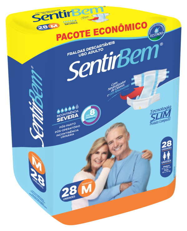 FRALDA SentirBem - ADULTO - Tam. M - Pacote Econômico C/28