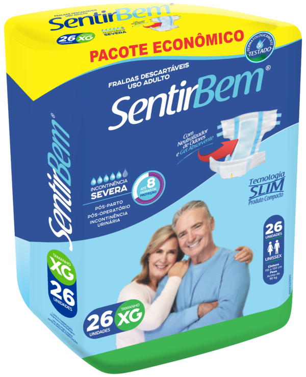 FRALDA SentirBem ADULTO - Tam. XG - Pacote Econômico C/26