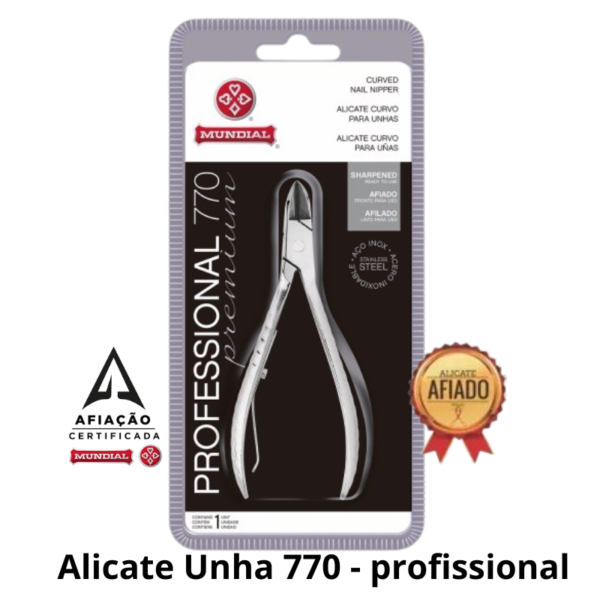 Alicate de Unha 770-PR Professional Aço Inox Mundial